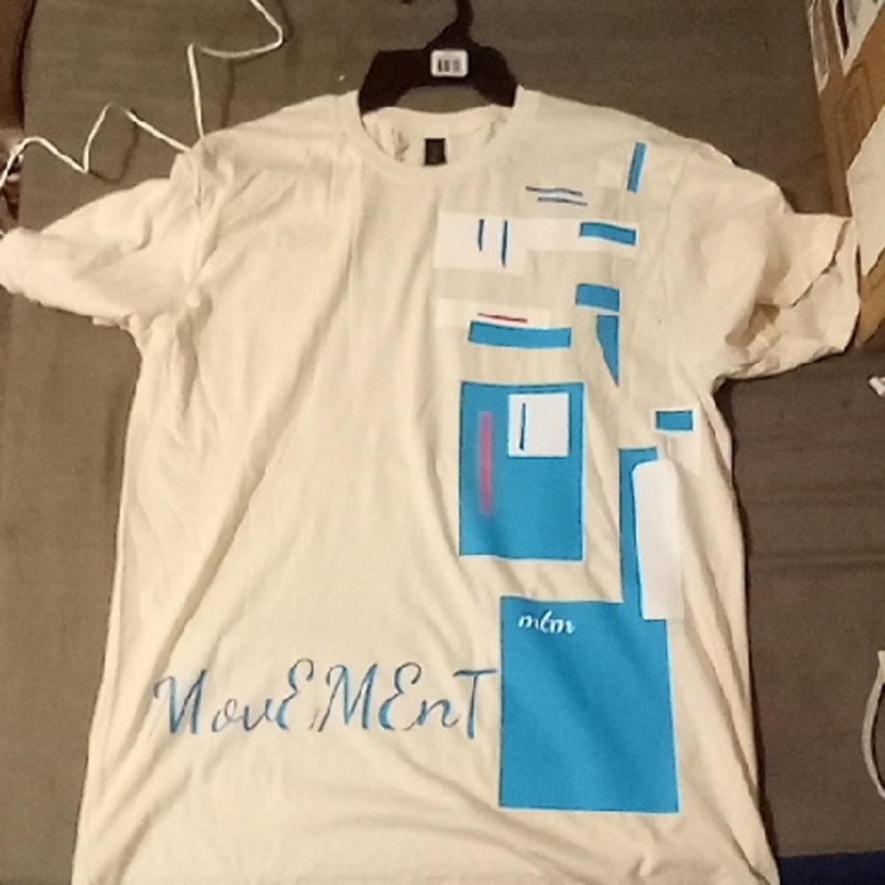 Movement . Cream and Blue Graphic Tee